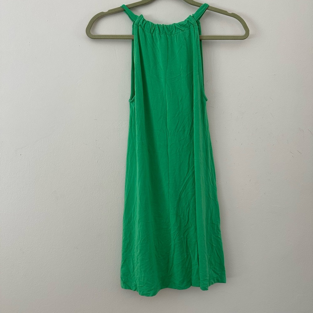 Green summer mini dress backless